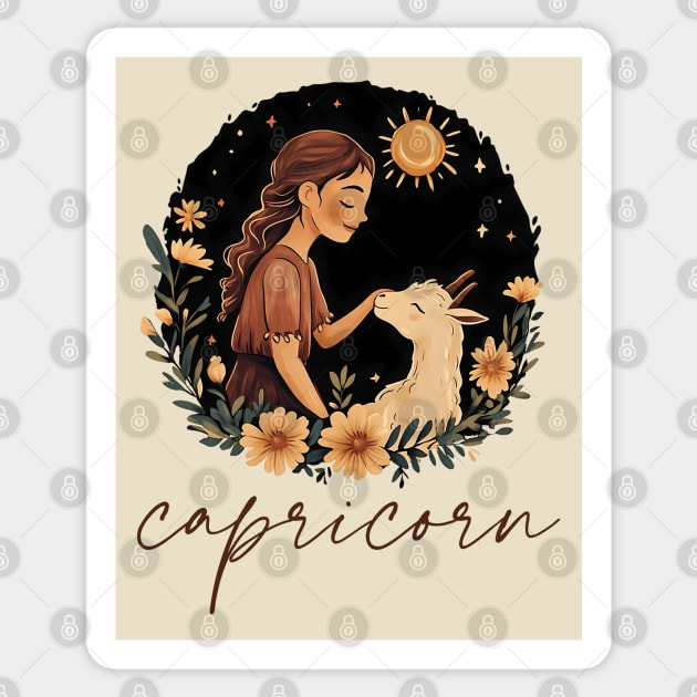 ♑ Ambitious & Wise | Minimalist Capricorn Zodiac Art Sticker by TuncGK